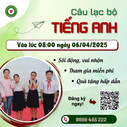 Câu lạc bộ tiếng Anh - Dành cho học sinh Tiểu học