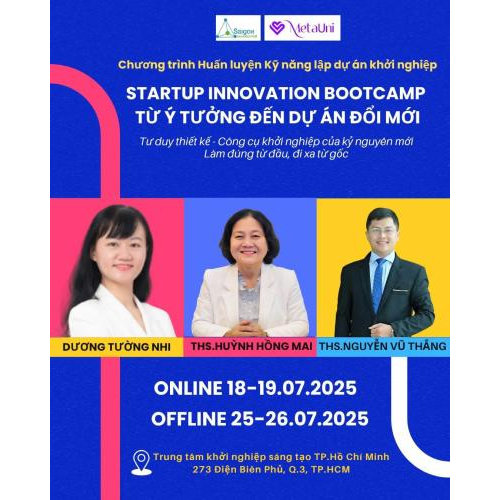 KHÓA HUẤN LUYỆN KỸ NĂNG LẬP DỰ ÁN KHỞI NGHIỆP: TỪ Ý TƯỞNG ĐẾN DỰ ÁN ĐỔI MỚI