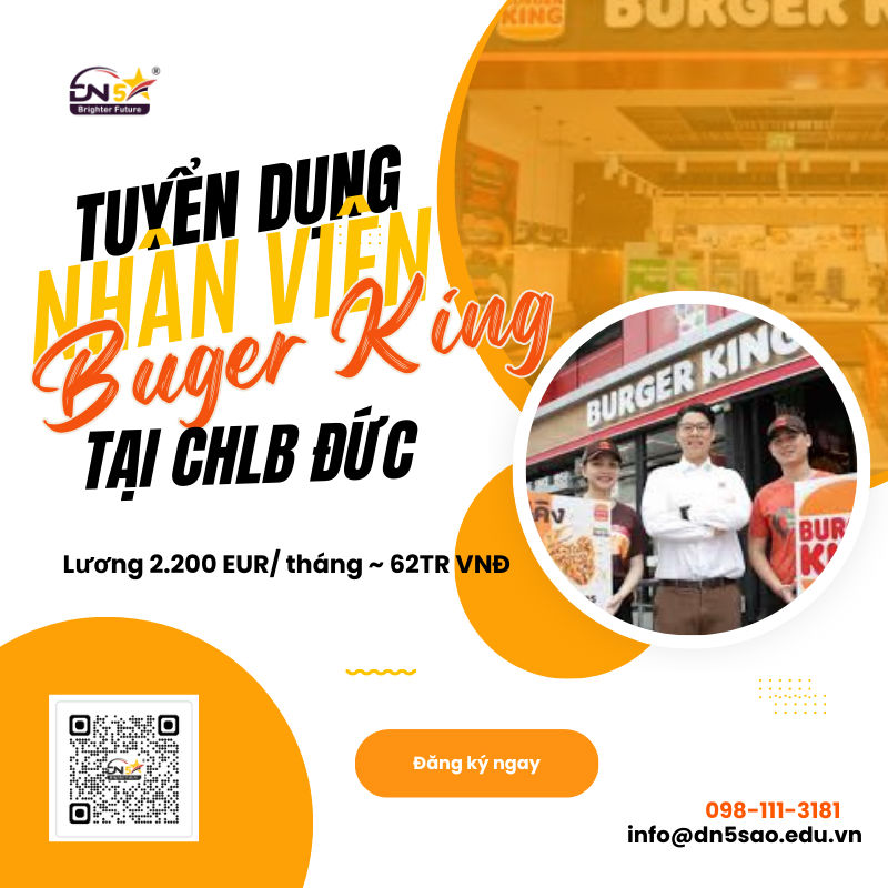 Tuyển Dụng Nhân Viên Nhà Hàng Ăn Nhanh Burger King Tại CHLB