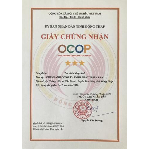 Giấy chứng nhận OCOP