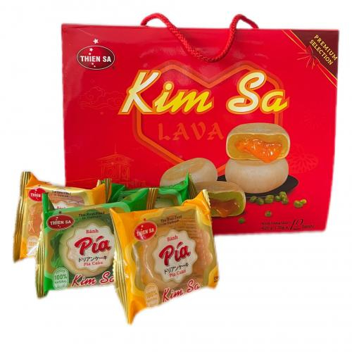 Bánh Pía Kim Sa - Đậu Xanh, Lá Dứa, Trứng Tan Chảy (12 bánh)