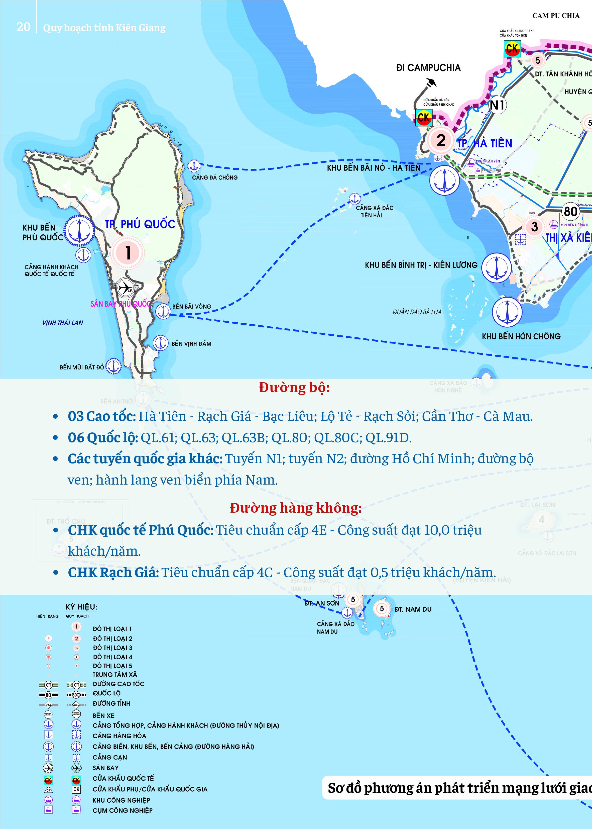 Sơ đồ phát triển mạng lưới giao thông tỉnh Kiên Giang thời kỳ 2021-2030