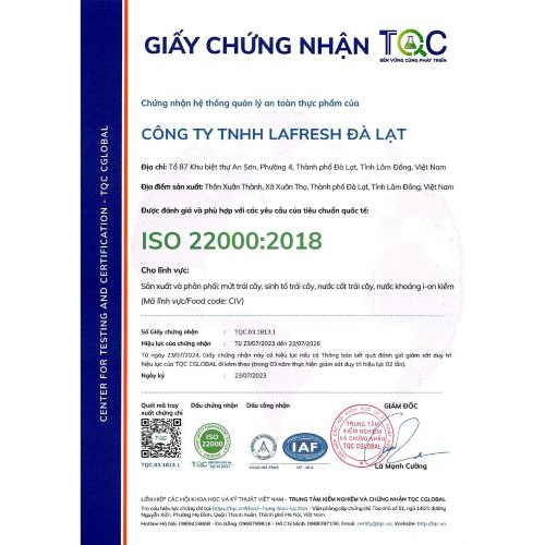 Giấy chứng nhận ATTP