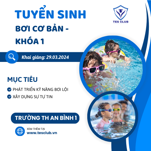 Trường TH An Bình 1 tuyển sinh Lớp Bơi cơ bản - Khóa 1