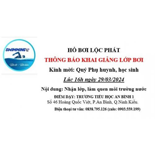 Thông báo Khai giảng Lớp Bơi Cơ bản – Khóa 1