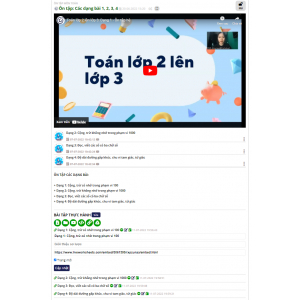 Ôn tập Toán: Các dạng bài 1, 2, 3, 4