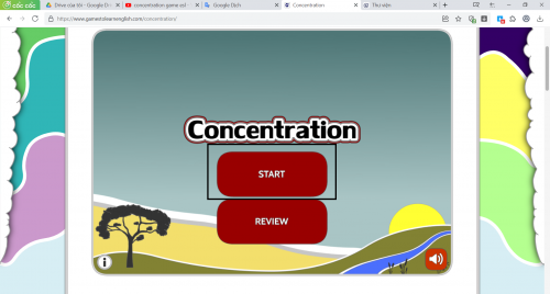 Game: Vocabulary Concentration