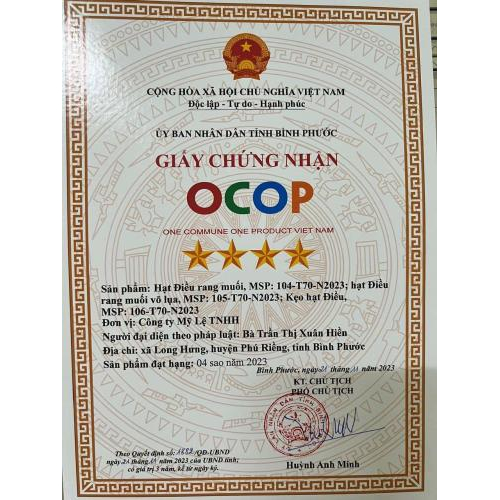 Giấy chứng nhận OCOP