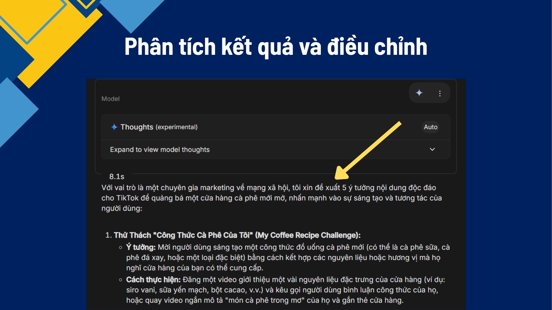 Phân tích kết quả và điều chỉnh