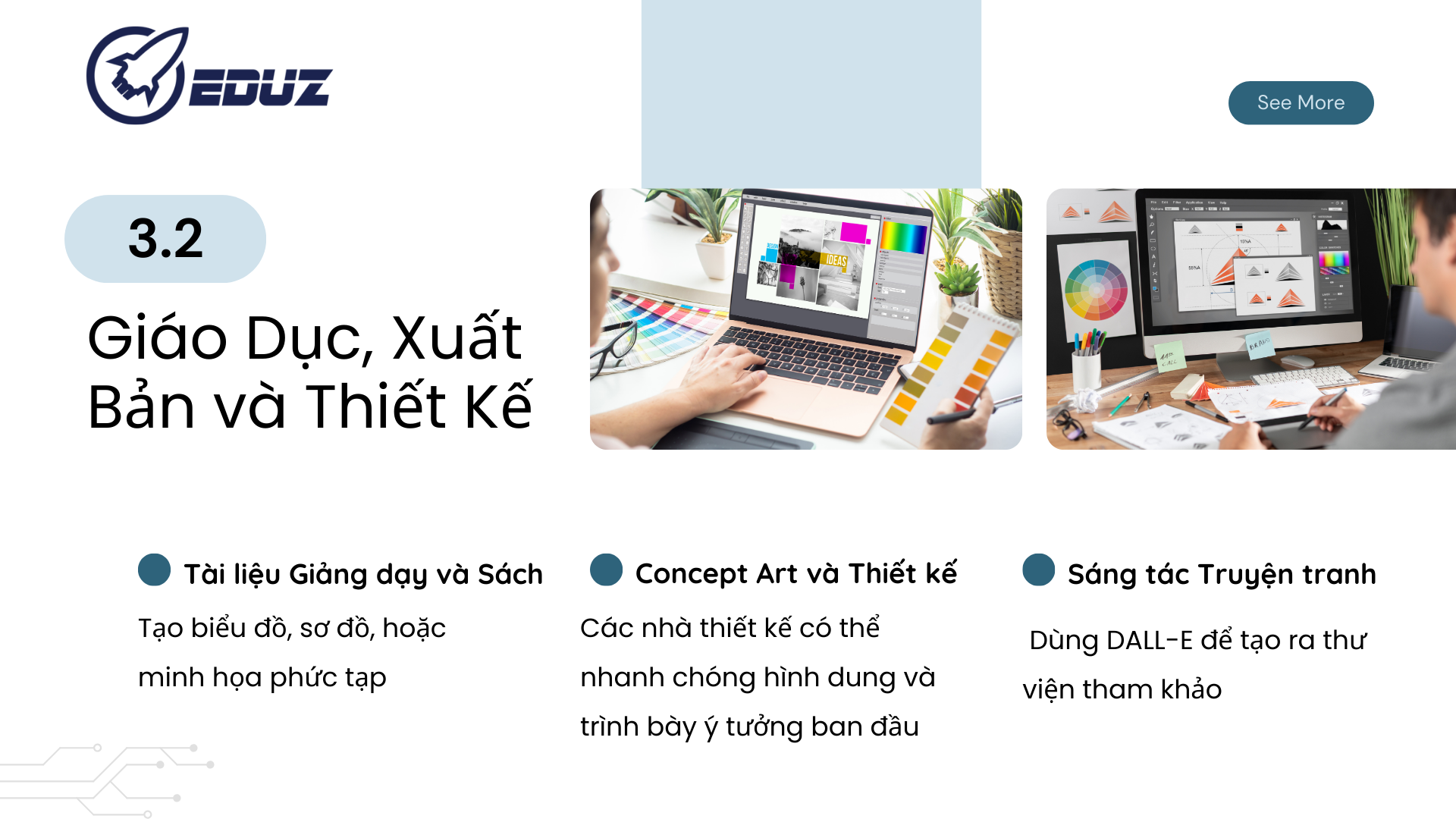 3.2 Giáo Dục, Xuất Bản và Thiết Kế