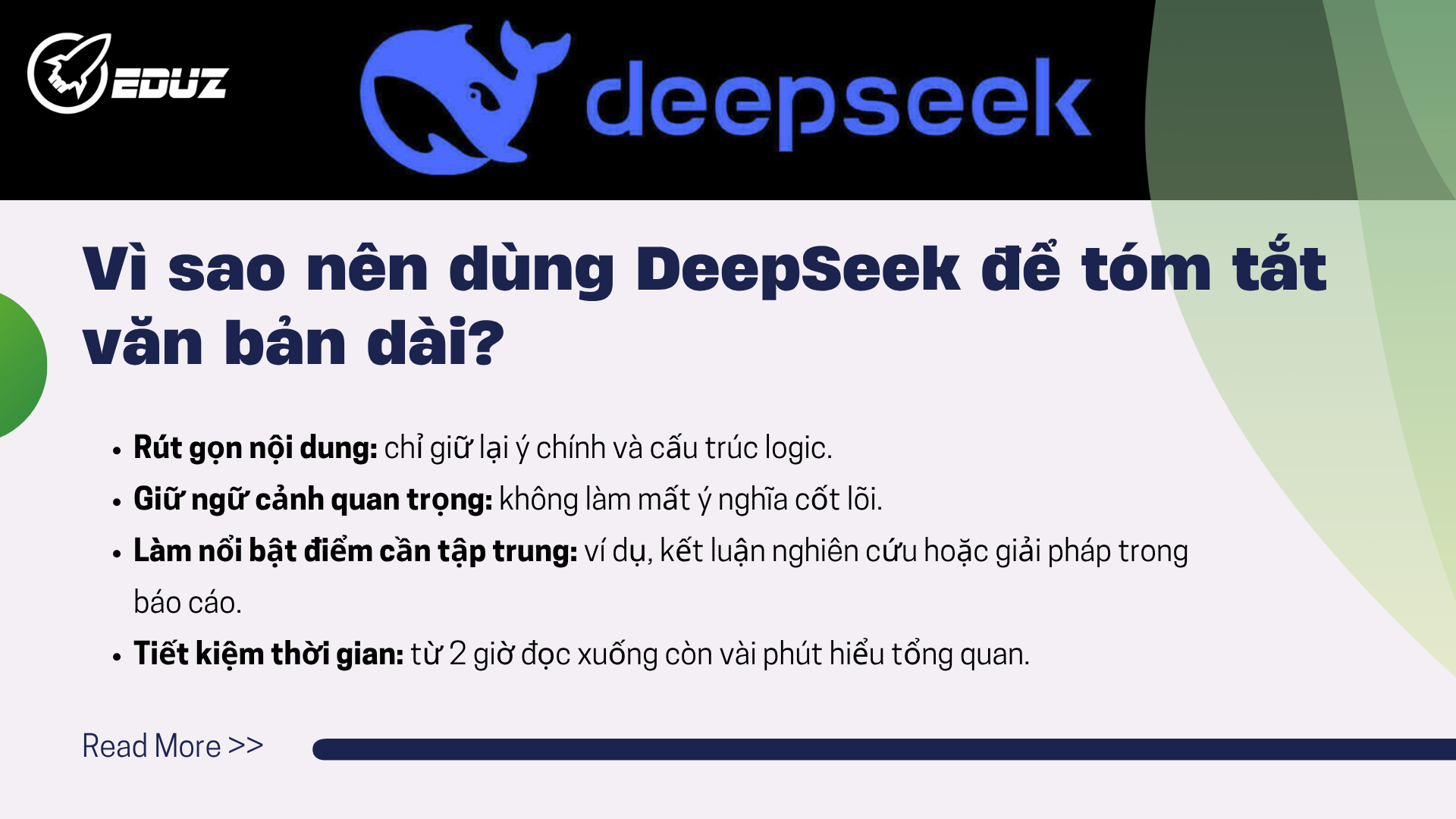 1. Vì sao nên dùng DeepSeek để tóm tắt văn bản dài?
