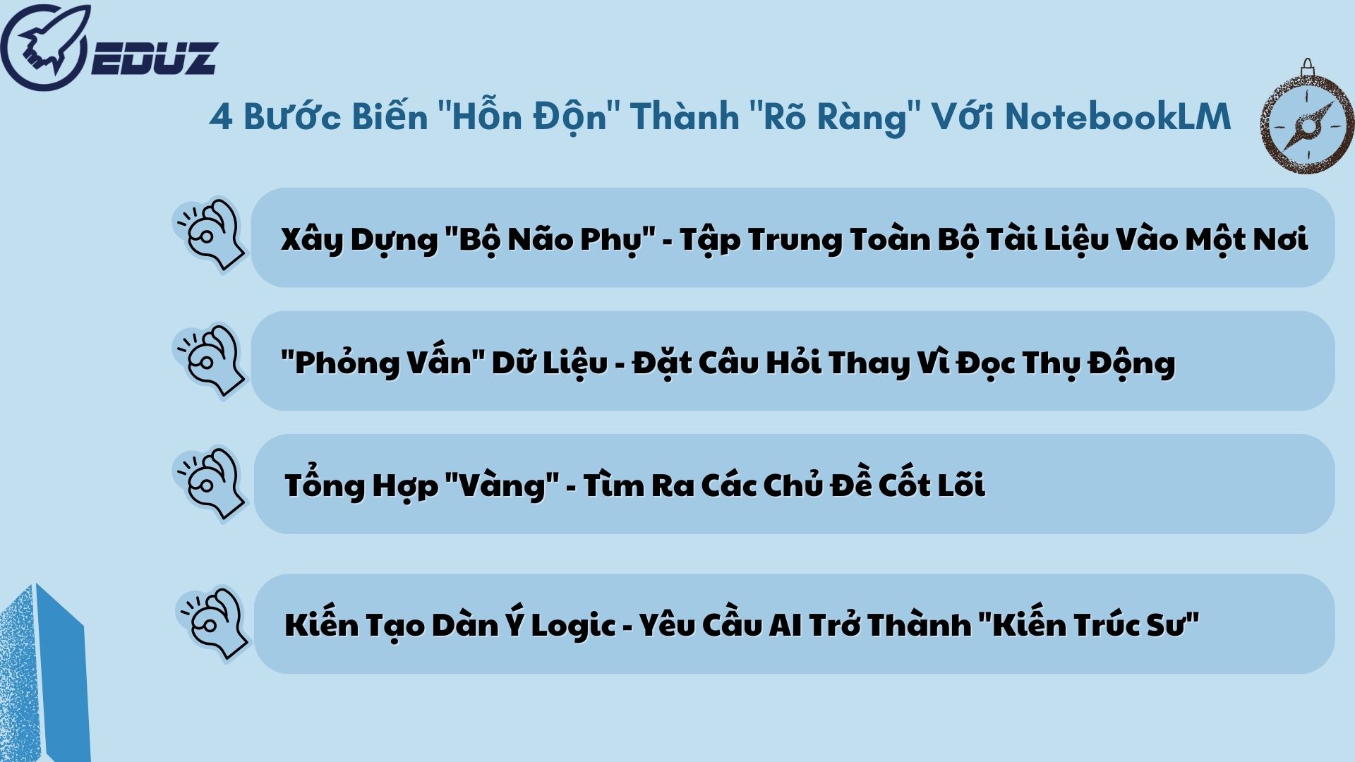 2. Quy Trình 4 Bước Biến "Hỗn Độn" Thành "Rõ Ràng" Với NotebookLM