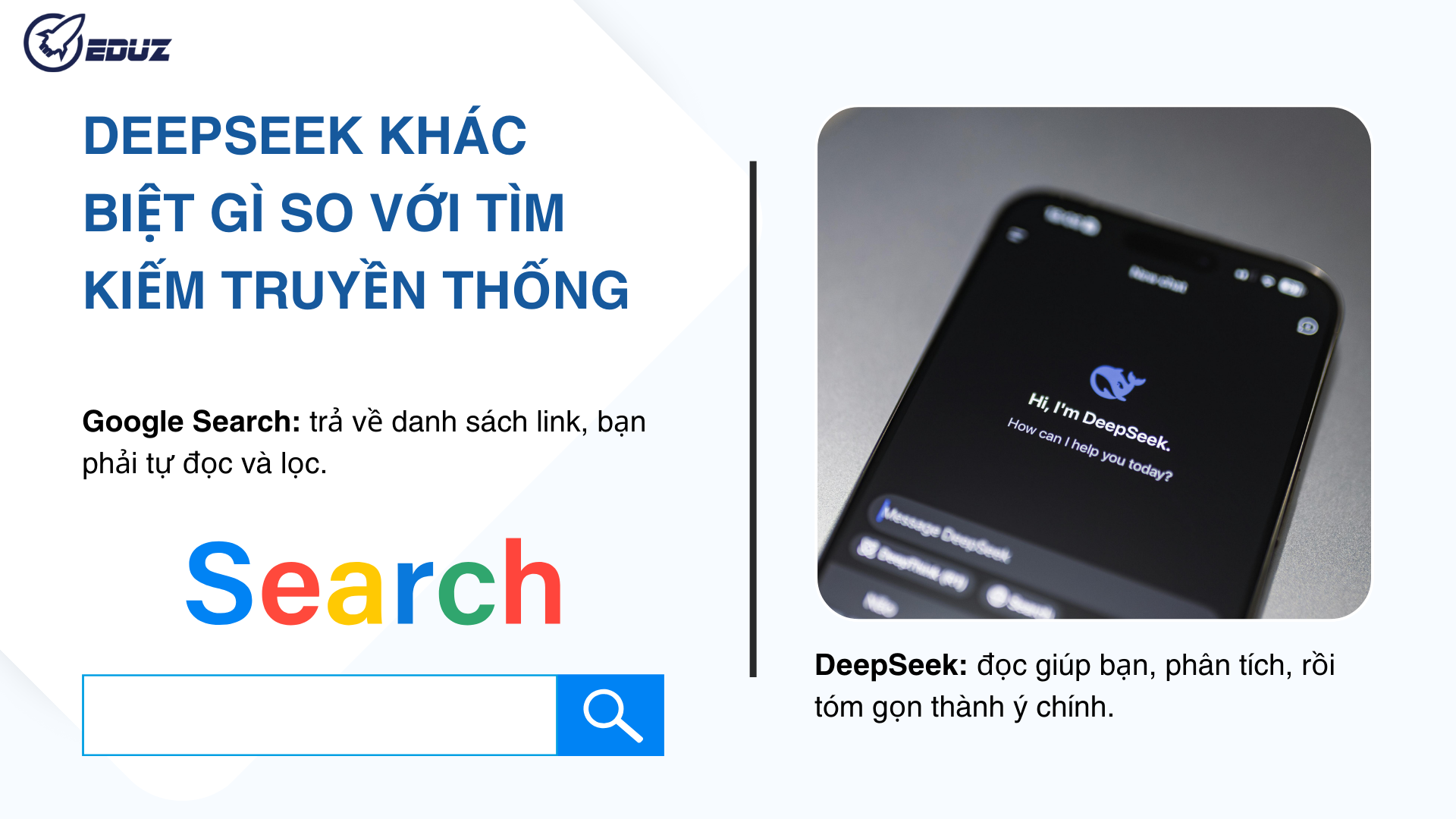 2. DeepSeek khác biệt gì so với tìm kiếm truyền thống?