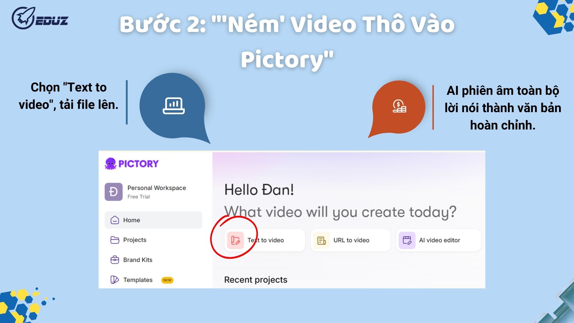 Bước 2: "Ném" Video Thô Vào Pictory Và Để AI Phân Tích