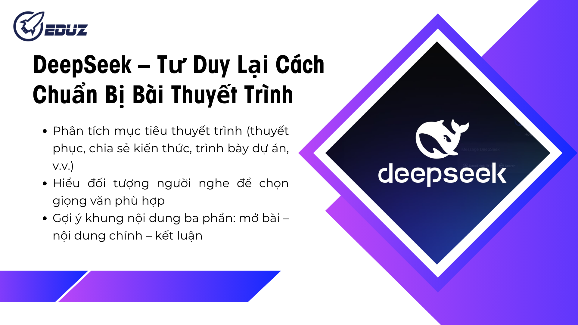 1. DeepSeek – Tư Duy Lại Cách Chuẩn Bị Bài Thuyết Trình