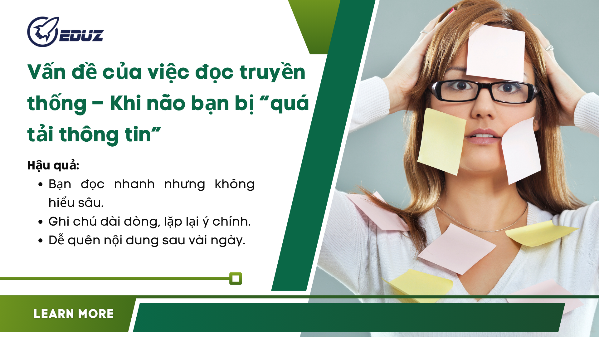 1. Vấn đề của việc đọc truyền thống – Khi não bạn bị “quá tải thông tin”