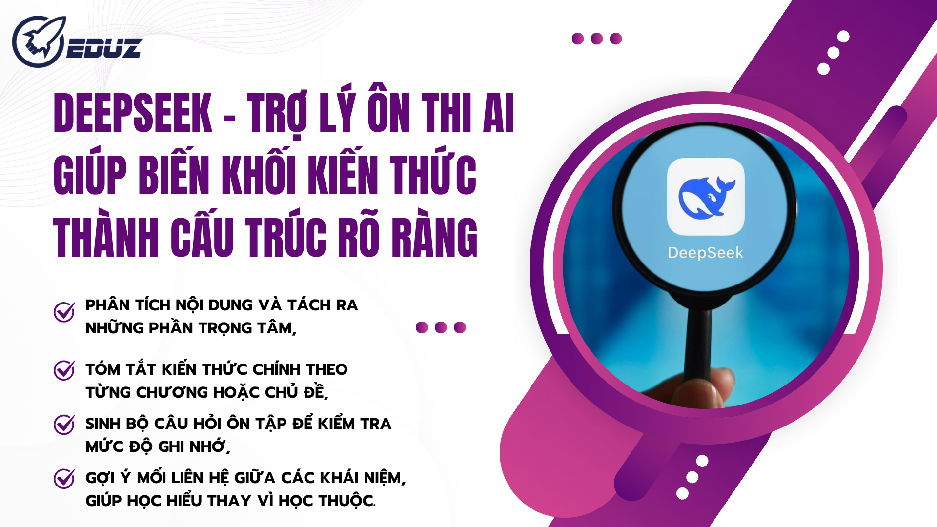 2. DeepSeek – Trợ lý ôn thi AI giúp biến khối kiến thức thành cấu trúc rõ ràng