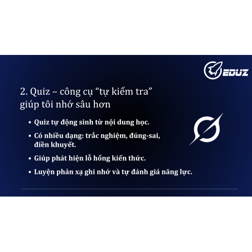 2. Quiz – công cụ “tự kiểm tra” giúp tôi nhớ sâu hơn