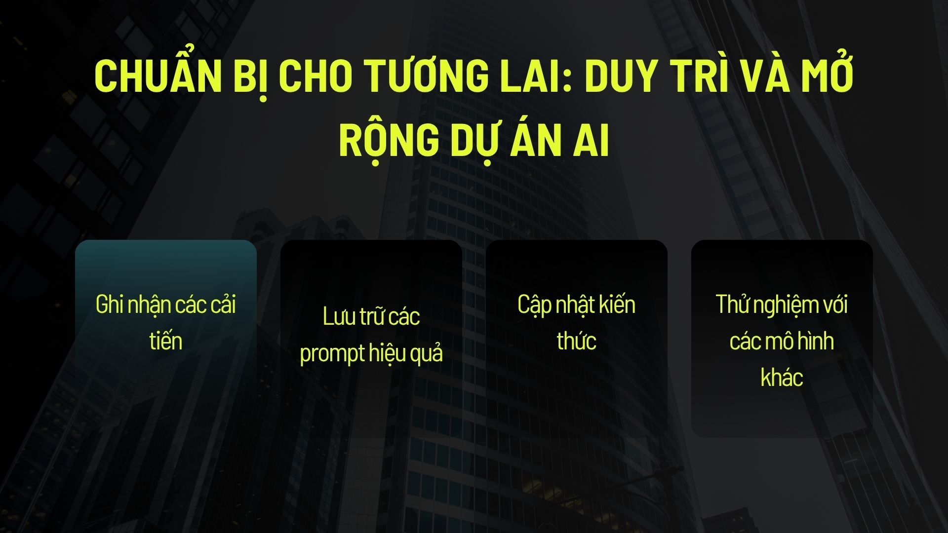 Chuẩn bị cho tương lai: Duy trì và mở rộng dự án AI